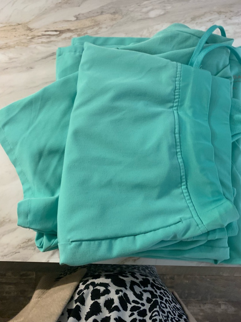 Mandala Teal V-Neck Women's Scrub Top & Jogger Pants 2xl — image 3 of 6